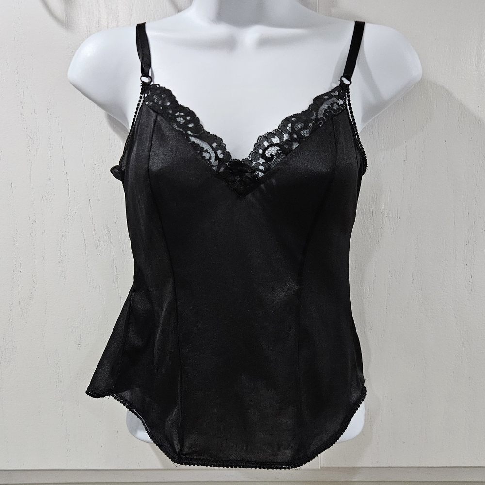 Maidenform Black Cami Lace XS Goth Coquette VTG Whimsigoth Y2K Layering Witchy